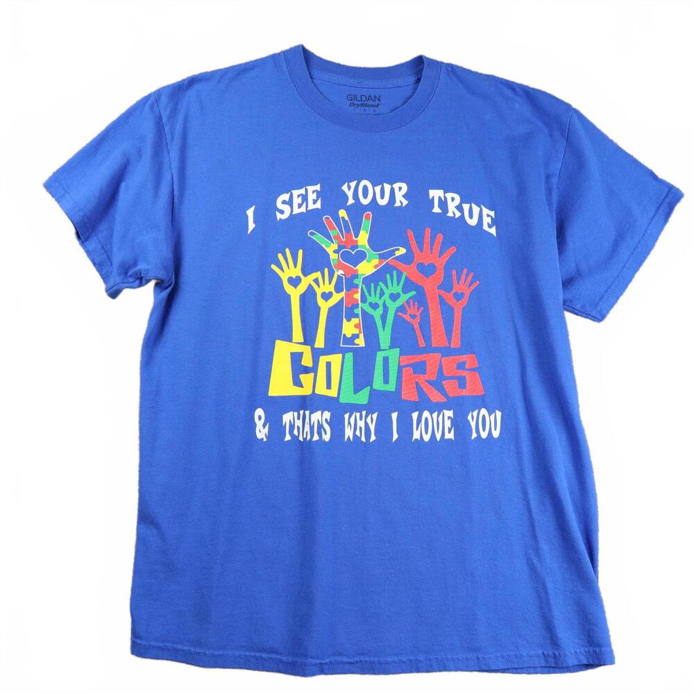 Vintage Single Stitch I See Your True Colors And That's Why I Love You Tee Large - Picture 1 of 4